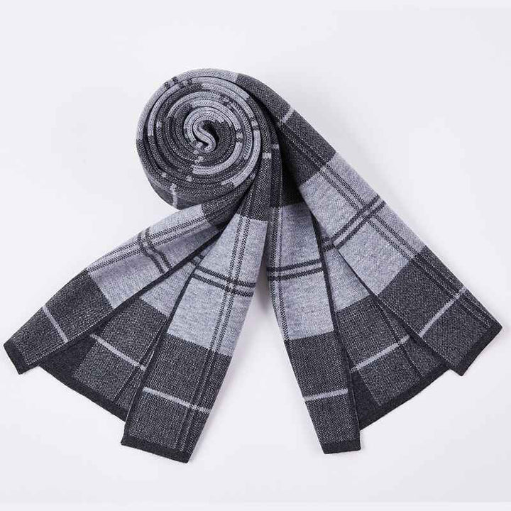   Light-Grey-Mens-Cashmere-Feel-Winter-Plaid-Scarf-Buffalo-Check-Scarves-D001-Detail_2