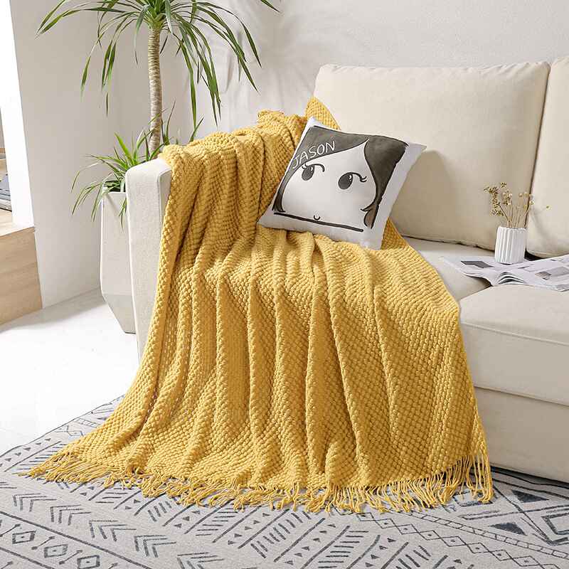 Lightweight-Soft-Knit-Blanket-with-Tassel-Decorative-Cozy-Farmhouse-Throw-Blankets-turmeric