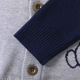 Little-Boys-Button-Up-Cardigan-Sweater-V-Neck-Soft-Knit-V007-Sleeve