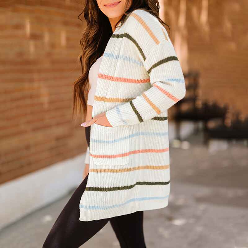 Multicolor-Womens-Color-Block-Cardigan-Sweaters-Long-Sleeve-Open-Front-Loose-Knitted-Sweater-Coat-Outwear-K118-Side