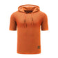 Orange-Red-Mens-Hooded-Sweatshirt-Short-Sleeve-Solid-Knitted-Hoodie-Pullover-Sweater-G081-Front