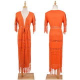    Orange-Women-Sexy-Lace-Crochet-Open-Front-Swimsuit-Beach-Long-Kimono-Cover-Ups-1