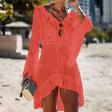 Orange-Womens-Beach-Tops-Sexy-Perspective-Cover-Dresses-Bikini-Cover-ups-Net-Coverups