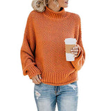 Orange-Womens-Turtleneck-Batwing-Sleeve-Loose-Oversized-Chunky-Knitted-Pullover-Sweater-Jumper-Tops-K064