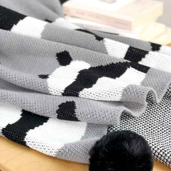 Panda-Printed-Textured-Throw-Blanket-Solid-Soft-for-Sofa-Couch-Decorative-Knitted-Blanket-1