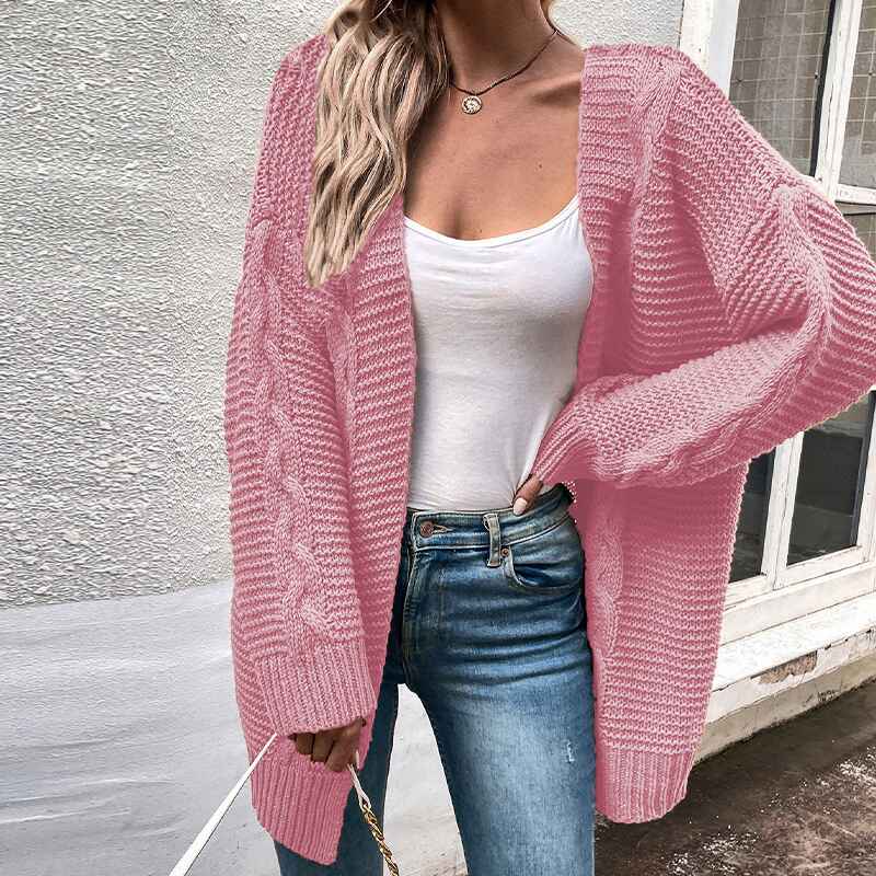 Pink-Astylish-Womens-Open-Front-Long-Sleeve-Chunky-Knit-Cardigan-Sweaters-Loose-Outwear-Coat-K393