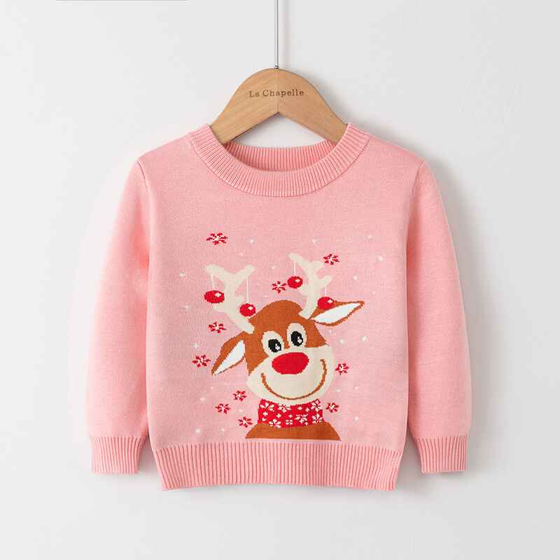    Pink-Girl-Ugly-Christmas-Sweater-Toddler-Boy-Double-Layer-Knitted-Funny-Deer-Xmas-Pullover-Sweater-V043