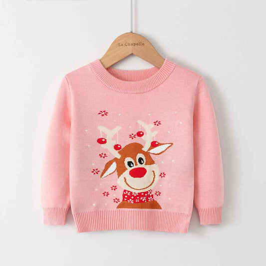     Pink-Girl-Ugly-Christmas-Sweater-Toddler-Boy-Double-Layer-Knitted-Funny-Deer-Xmas-Pullover-Sweater-V043