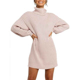 Pink-Women-Turtleneck-Long-Lantern-Sleeve-Casual-Loose-Oversized-Sweater-Dress-Soft-Winter-Pullover-Dresses-K016