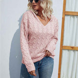 Pink-Women-V-Neck-Pullover-Long-Sleeve-Cable-Knit-Casual-Hoodies-Fall-Winter-Lightweight-Sweatshirts-Hooded-Sweater-K255