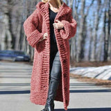    Pink-Womens-Cable-Knit-Long-Sleeve-Sweater-Cardigan-Open-Front-Long-Cardigans-Hooded-Casual-Outwear-K006
