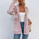 Pink-Womens-Fashion-Open-Front-Long-Sleeve-Aztec-Cardigans-Sweaters-Coats-K223