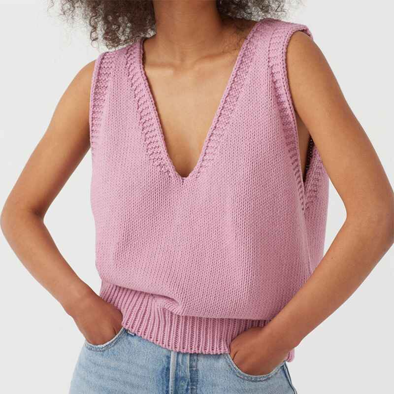 Pink-Womens-Knit-Sweater-Vest-Women-Crop-Y2K-Sweater-Vests-V-Neck-Sleeveless-JK-Uniform-Pullover-Knitwear-Tops-K023