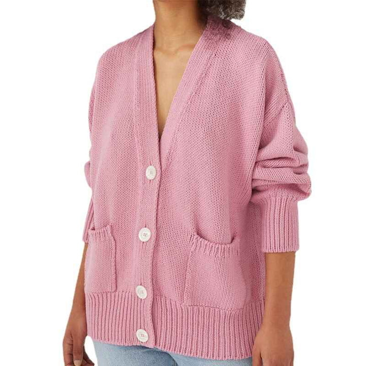 Pink-Womens-Long-Sleeve-Cable-Knit-Button-Cardigan-Sweater-Open-Front-Outwear-Coat-with-Pockets-K022