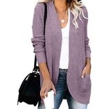 Purple-FallWinterWomens-Open-Front-Long-Sleeve-Loose-Slouchy-Waffle-Chunky-Knit-Cardigan-Sweater-with-Pockets-K026