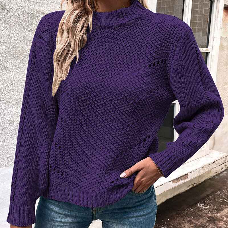 Purple-Womens-Fashion-Sweater-Long-Sleeve-Casual-Ribbed-Knit-Winter-Clothes-Pullover-Sweaters-Blouse-Top-K403