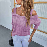 Purple-Womens-Knit-Cold-Shoulder-Sweaters-Crewneck-Long-Sleeve-Slim-Fall-Tops-Sweater-K235