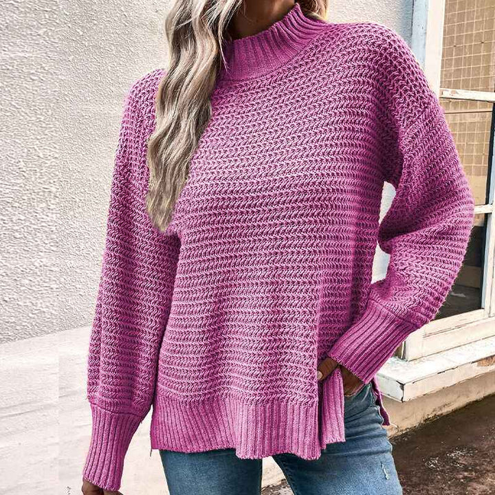 Purple-Womens-Turtleneck-Oversized-Sweaters-Fall-Long-Batwing-Sleeve-Spilt-Hem-Tunic-Pullover-Sweater-Knit-Tops-K405