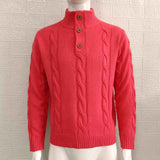 RED-Mens-Long-Sleeve-Polo-Sweater-Casual-Quarter-Button-Up-Lapel-Collar-Fal-Winter-Tops-for-Men-G063