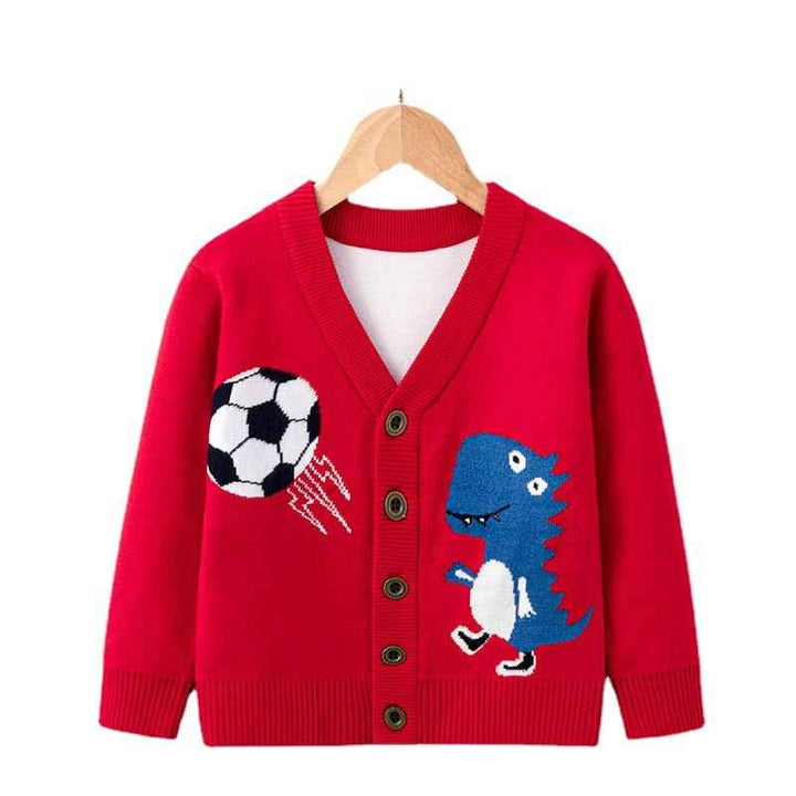        Red-Children-Toddler-Boys-Girls-Cartoon-Dinosaur-Print-Warm-Knitted-Sweater-Long-Sleeve-Tops-Knitwear-Cardigan-Coat-V004