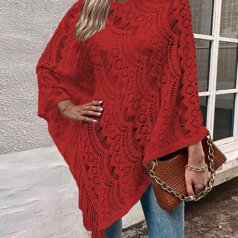     Red-Knit-Shawl-Wrap-for-Women-Soul-Young-Ladies-Fringe-Knitted-Poncho-Cardigan-Cape-K382