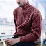 Red-Mens-Slim-Fit-Turtleneck-Sweater-Casual-Pullover-Sweater-Lightweight-Ribbed-Sweater-G019