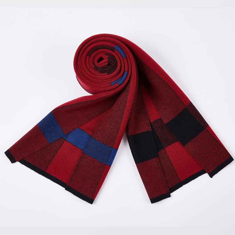 Red-Plaid-Striped-Wool-Scarf-for-Men-Winter-Soft-Thick-Cashmere-Knit-Scarves-D012