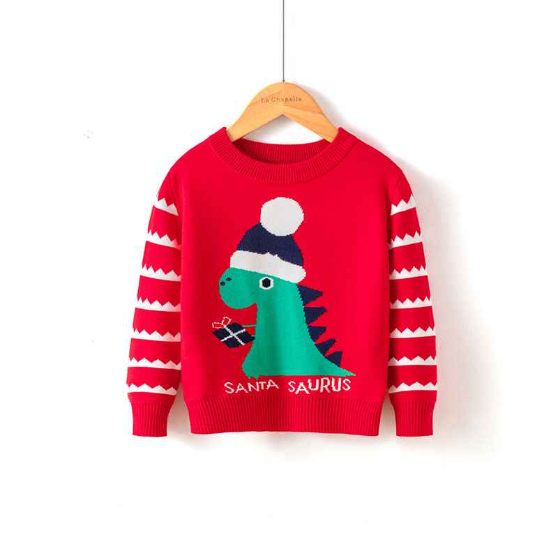 Red-Toddler-Baby-Boys-Sweater-Cartoon-Dinosaur-Pullover-Kids-Knitted-Crewneck-Sweatshirt-V034