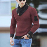 Red-Turtleneck-Sweater-Men-Casual-Knitted-Pullovers-Scarf-Collar-Sweater-Slim-Fit-Men-Patchwork-Pullovers-G002