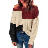 Red-Women-Sweater-Long-Sleeve-Color-Block-Knit-Pullover-Sweaters-Crew-Neck-Patchwork-Casual-Loose-Jumper-Tops-K144