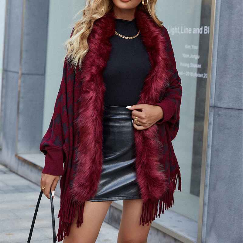 Red-Womens-Color-Block-Cardigan-Open-Front-Sweaters-Loose-Knit-Casual-Coat-K288
