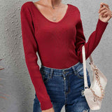 Red-Womens-Criss-Cross-V-Neck-Casual-Sweater-Knitted-Loose-Long-Sleeve-Backless-Fashion-Pullover-Sweaters-K320-Front