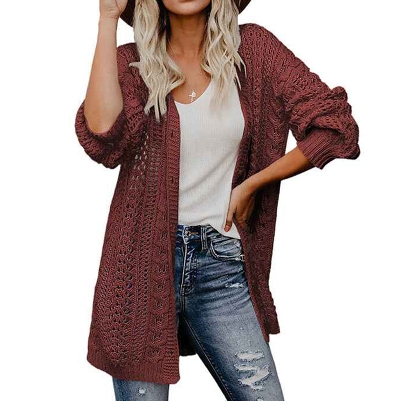 Red-Womens-Crochet-Knit-Cardigans-Lantern-Sleeve-Hollow-Out-Boho-Lightweight-Sweaters-Open-Front-Loose-K104
