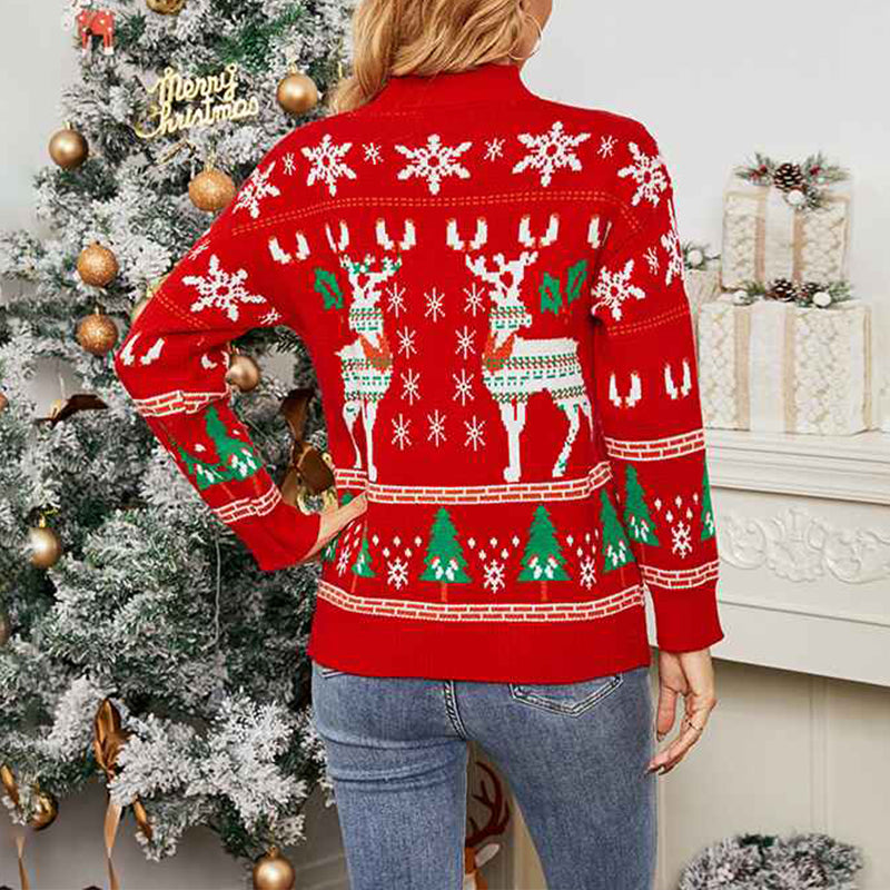 Red-Womens-Ugly-Christmas-Sweaters-Snowflake-Reindeer-Long-Sleeve-Holiday-Knit-Xmas-Sweater-Pullover-Tops-K450-Back