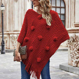 Red-Womens-Winter-Vintage-Poncho-Capes-Tassel-Blanket-Shawl-Wrap-Cardigan-Coat-K322