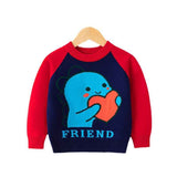 Toddler Baby Boys Sweater Cartoon Dinosaur Pullover Kids Knitted Crewneck Sweatshirt V049