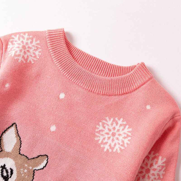 Toddler-Boy-And-Girl-Christmas-Fleece-Sweater-Crewneck-Sweatshirt-Santa-Claus-Reindeer-Snowman-Graphic-Pullover-Shirt-V042-Neck