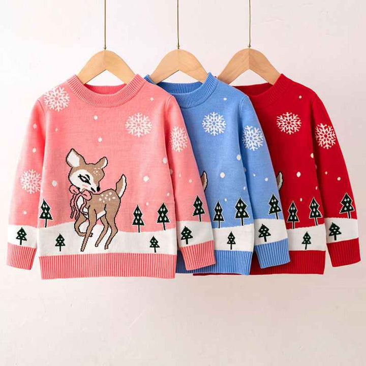 Toddler-Boy-And-Girl-Christmas-Fleece-Sweater-Crewneck-Sweatshirt-Santa-Claus-Reindeer-Snowman-Graphic-Pullover-Shirt-V042
