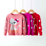 Toddler-Boy-Girl-Christmas-Sweater-Knite-Pullover-Cartoon-kitten-Sweatshirts-Tops-V028