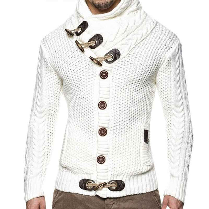 White-Mens-Knitted-Turtleneck-Jacket-Winter-Cardigan-Sweaters-for-Men-G001