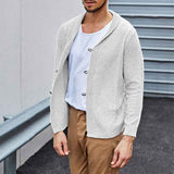    White-Mens-Lambswool-Long-Sleeve-Shawl-Collar-Cardigan-Sweater-G017