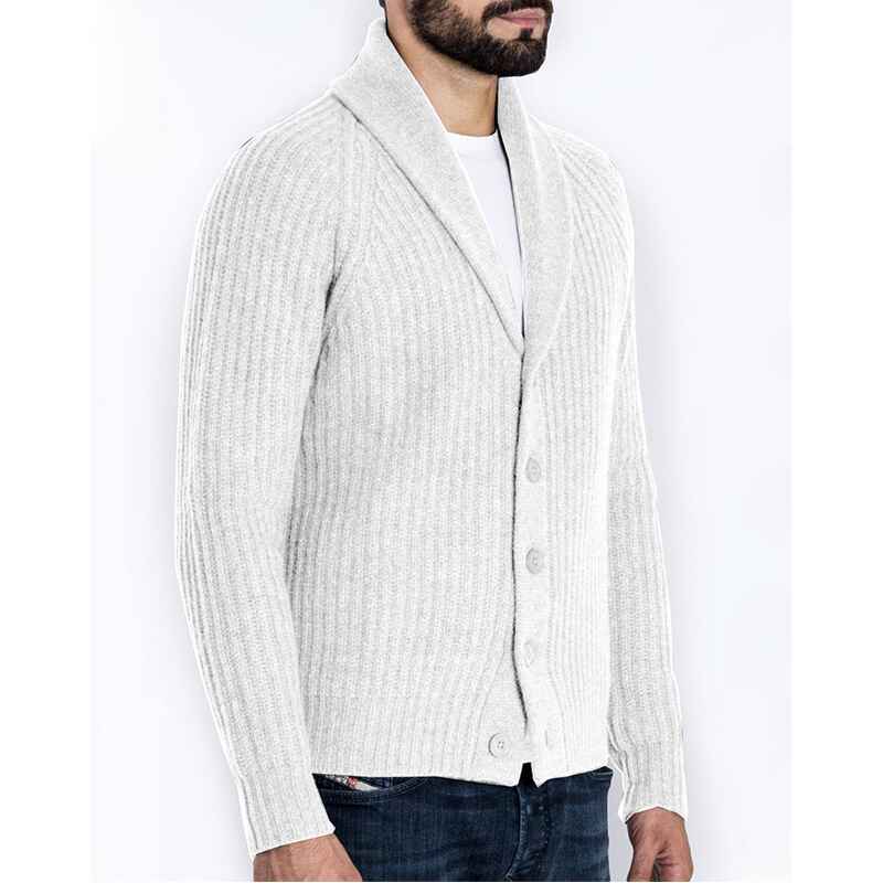 Men's Long-Sleeve Soft Touch Shawl Collar Cardigan G026