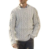 White-Mens-Oversized-Knit-Sweater-Solid-Vintage-Pullover-Sweater-Unisex-Woven-Crewneck-Knitted-Tops
