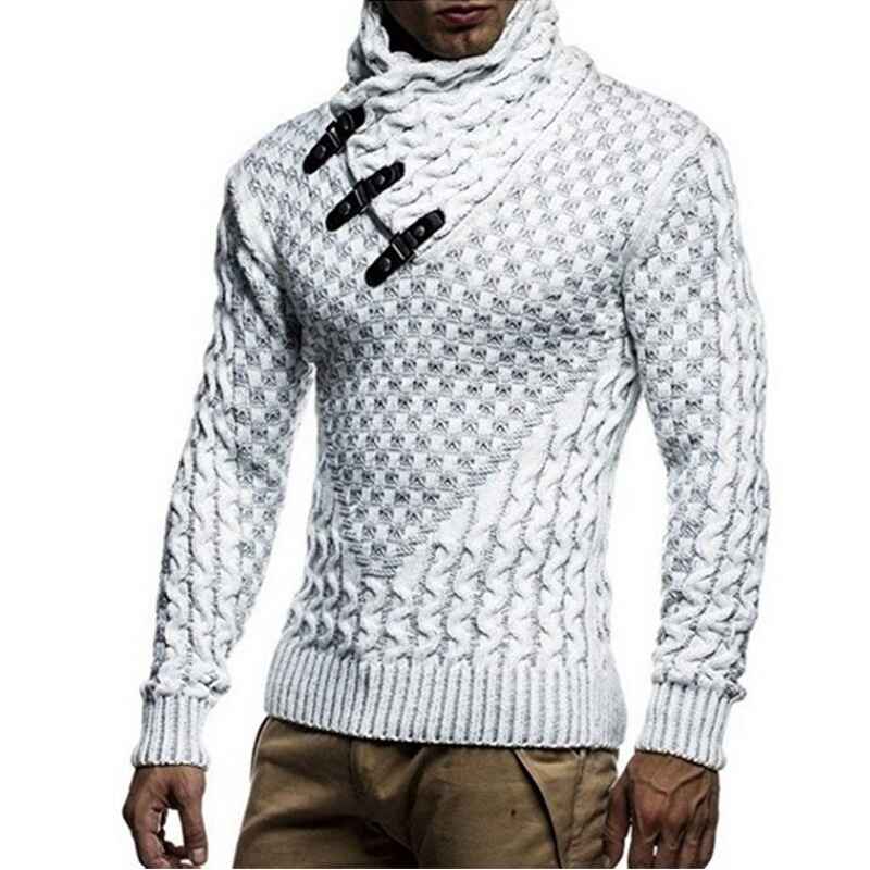 White-Mens-Shawl-Collar-Sweaters-Turtleneck-Cable-Knitted-Pullover-Sweater-Slim-fit-Knitwear-Casual-Winter-Outwear