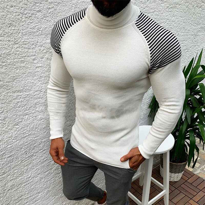 White-Mens-Slim-Fit-Turtleneck-Pullover-Sweaters-Basic-Tops-Knitted-Thermal-G058