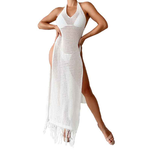     White-Women-Spaghetti-Straps-Knitted-Maxi-Dresses-Elegant-Sexy-Party-Cut-Out-Backless-Bodycon-Slim-Dress-K555-Front