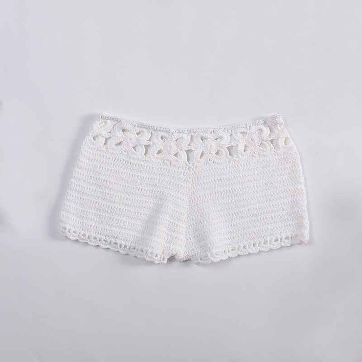 White-Womens-Cover-Up-Swim-Shorts-Sexy-Knit-Crochet-Low-Waist-Beach-Trunks-Swimsuits-Board-Shorts-K559