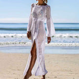 White-Womens-Crochet-Swimsuits-Cover-Up-See-Through-Bikini-Sleeveless-Split-Side-Long-Maxi-Beach-Dress