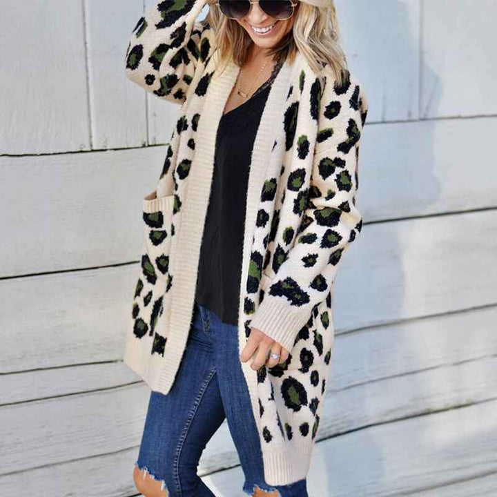 White-Womens-Long-Sleeve-Open-Front-Leopard-Knit-Long-Cardigan-Casual-Print-Knitted-Maxi-Sweater-Coat-Outwear-with-Pockets-K067-Side-2
