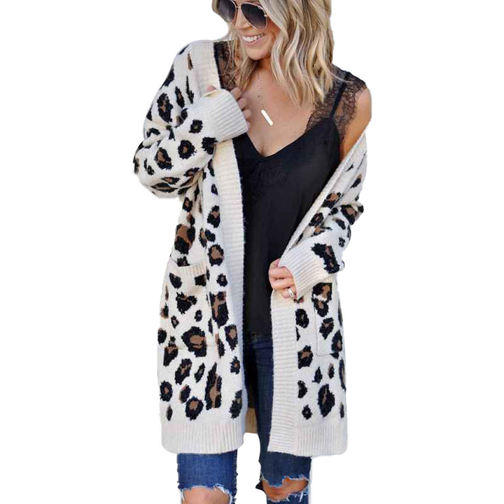     White-Womens-Long-Sleeve-Open-Front-Leopard-Knit-Long-Cardigan-Casual-Print-Knitted-Maxi-Sweater-Coat-Outwear-with-Pockets-K067